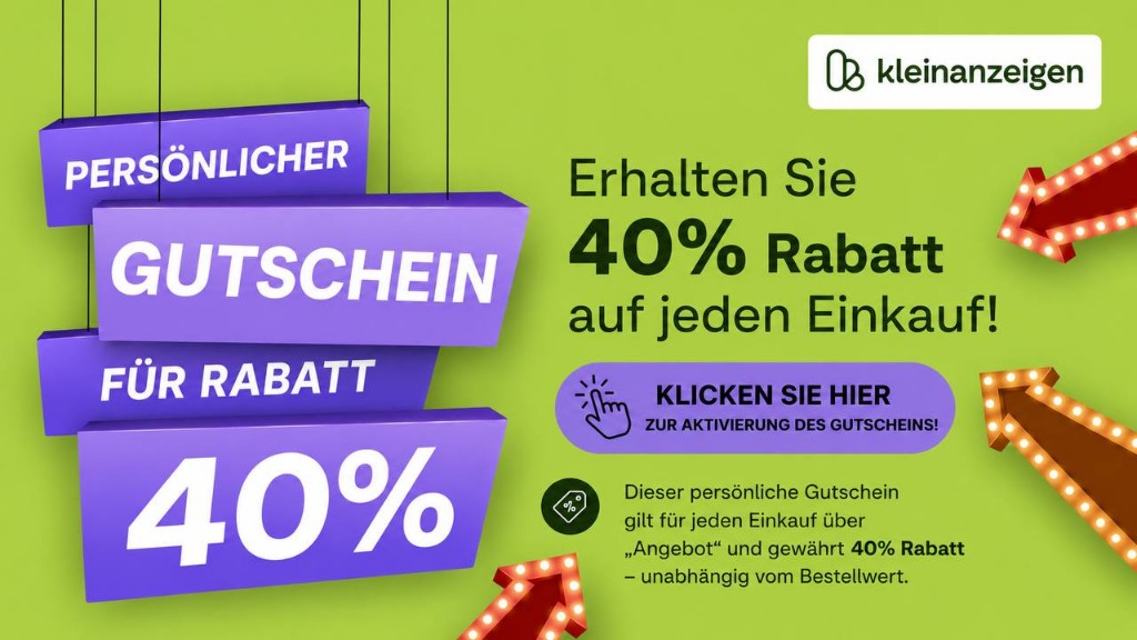 40% Rabatt Gutschein